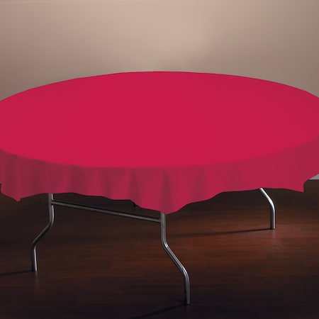 Hoffmaster 82" Red Plastic Octy-Round Tablecloths, PK12 112011